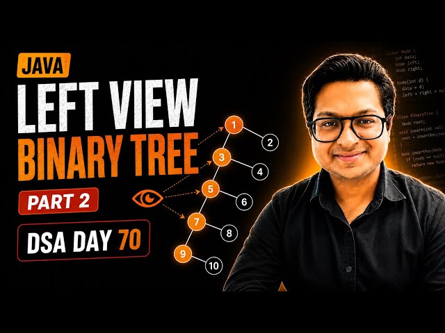 Part-2 Print Left View of a Binary Tree in Java | Iterative Approach | DSA Day 70
