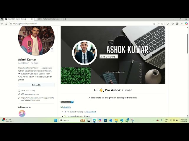 How to make your github profile professional |X3SCHOOL | Github profile customization | #github
