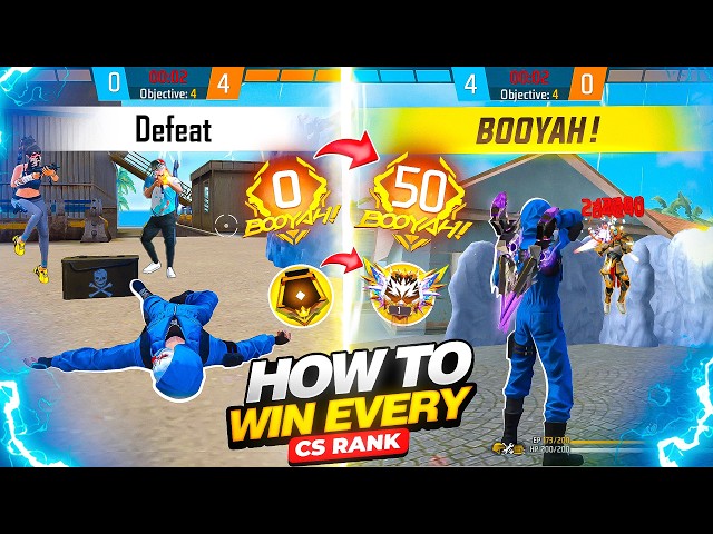Secret Tricks 💀 Win Every CS RANK in Free Fire Max 🔥Booyah Pro Tips + Strategy || FireEyes Gaming