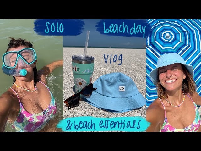 SOLO BEACH DAY VLOG + my beach essentials
