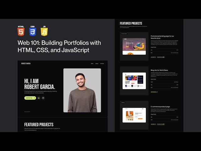 Portfolio Website HTML CSS JavaScript for Freshers