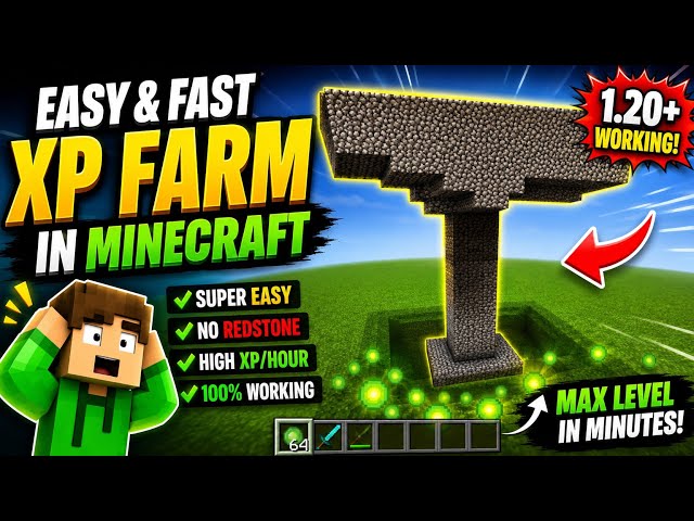 Minecraft XP Farm 🔥 Get Unlimited XP FAST! | Easy & Automatic XP Farm #allmohitgaming
