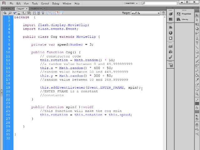 MAD9021 - ActionScript Properties Methods and Events