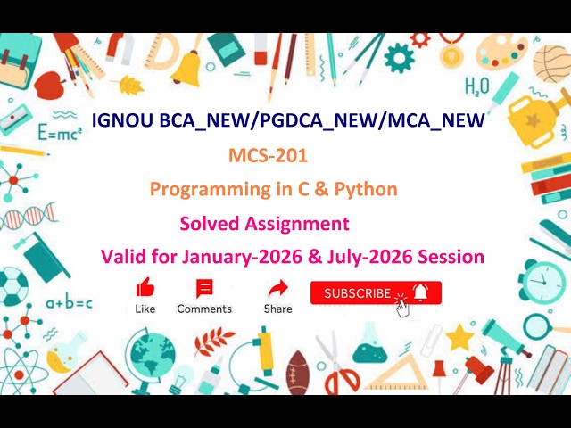 MCS 201 SOLVED ASSIGNMENT | MCS 201 Solved Assignment Jan 2026 & July 2026 | MCA | PGDCA | BCA