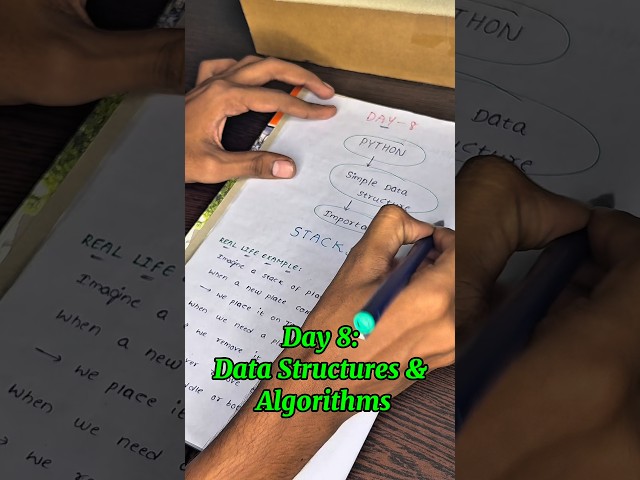 Day 8: Stack Data Structure #dsa #python #coding