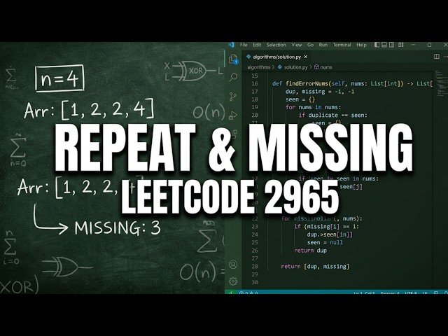 Find Dupliate | Find Repeat AND Missing Value | LeedCode - 2965 | C++