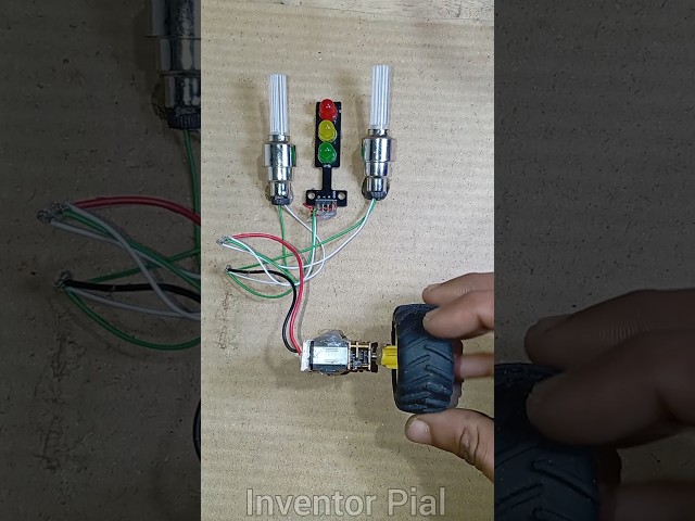 How I Producing Power N20 Motor to Traffic Light & Cycle Tire Light #dcmotor #tech #short