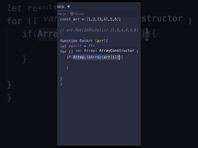 JavaScript Flatten Array in 40 Seconds 🔥 | Recursive Array Flattening | JS Interview Question