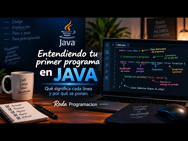 Tu primer programa en JAVA explicado línea por línea | Hello World desde cero