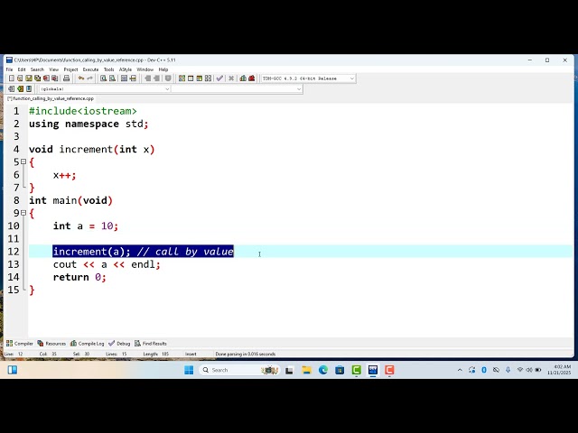 Lecture10-Call by Value vs Call by Reference in C++ | Simple Explanation with Examples for Beginners