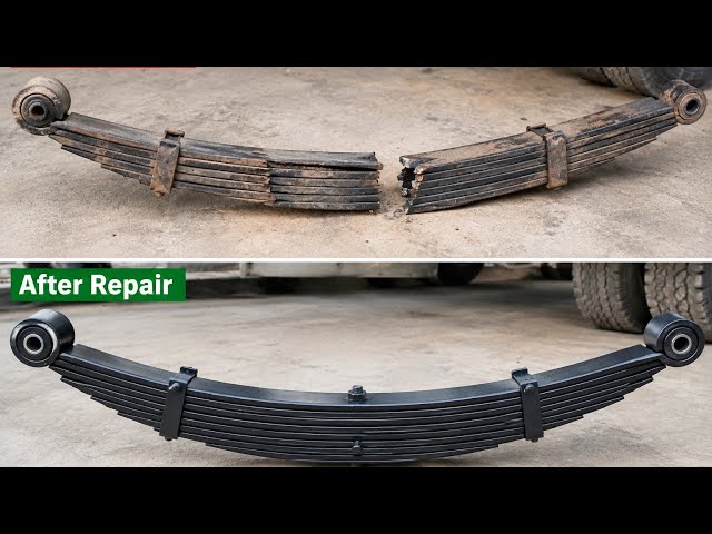 Broken Truck Leaf Spring Replaced With a New One | Complete Suspension Repair