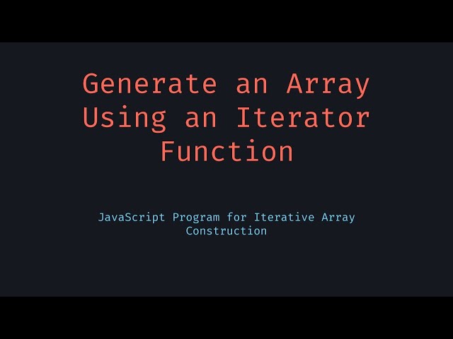 Build Array with Iterator and Seed