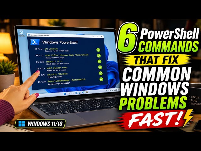6 PowerShell Commands That FIX Common Windows Problems FAST! (Windows 11/10)