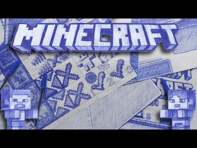 Drawing GUI using ballpoint pens for my 100% hand drawn texture pack Part 010