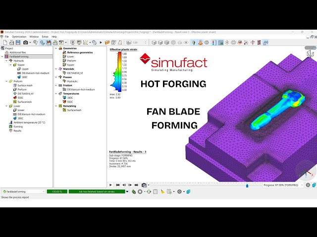 HINDI | 287. Fan Blade Hot Forging | Simufact Full Course WhatsApp/Call +91 9654816262