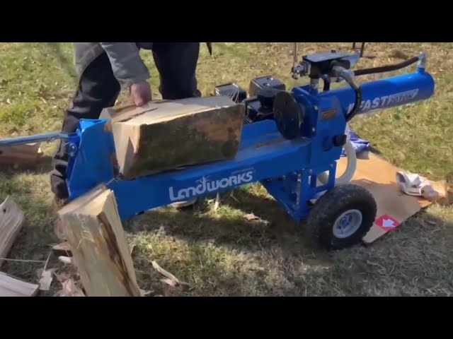 Landworks Log Splitter Portable 20 Ton Rapid Auto Return Ram System Bucher Gear Pump 7HP Engine Hori