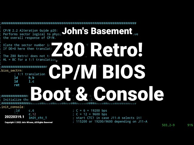 Z80 Retro #25- CP/M BIOS Boot & Console
