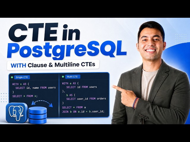 CTE in PostgreSQL Explained | WITH Clause, Syntax, Examples & Multi-Step CTE Query