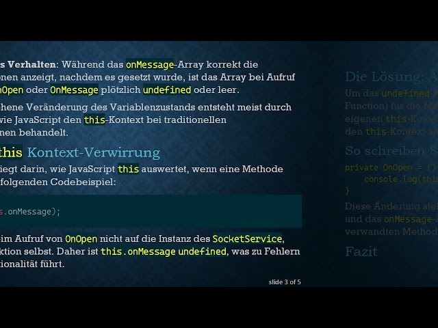 Verständnis von undefined Variablenproblemen in Angular 9 Services
