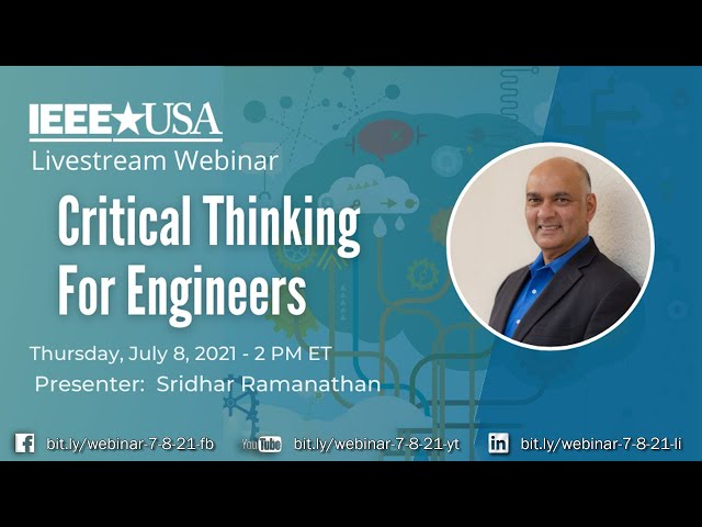 Webinar: Critical Thinking For Engineers - 8 July 2021