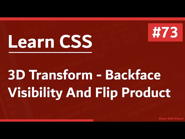 Learn CSS In Arabic 2021 - #73 - 3D Transform - Backface Visibility And Flip Product