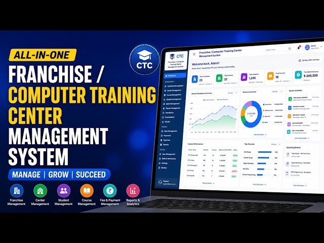Franchise & Computer Training Center Management System | Complete Institute ERP Software Demo