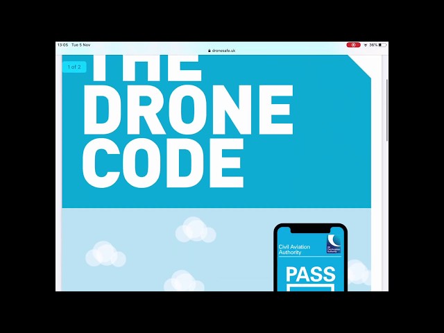 UK Drone code, Registration and test questions Nov 2019
