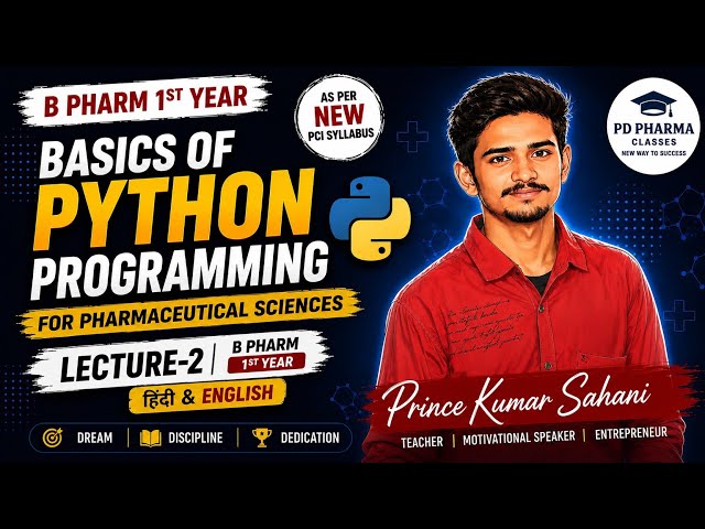 Unit 2 L 2 | B Pharm Sem 1 | Python Programming| Python Programming for Pharmaceutical  