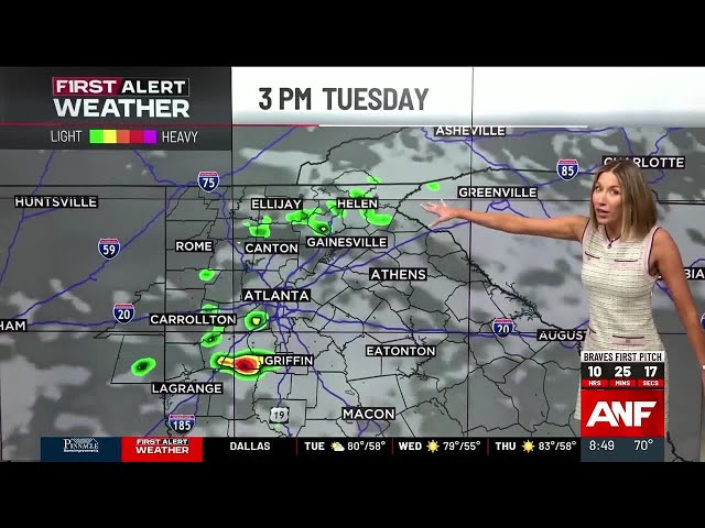 First Alert Forecast: Spotty t-showers today ahead of a stretch of dry weather