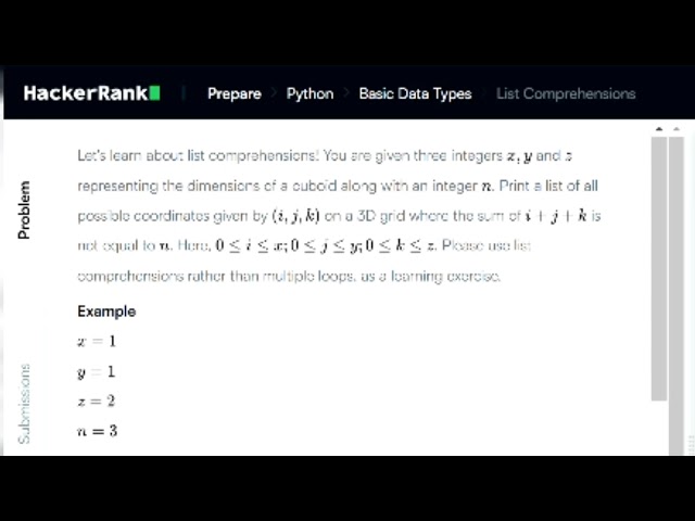 Mastering List Comprehensions in Python | HackerRank Problem Solution