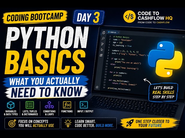 Learn Python in 2026 | Only the Basics That Matter | Bootcamp #3