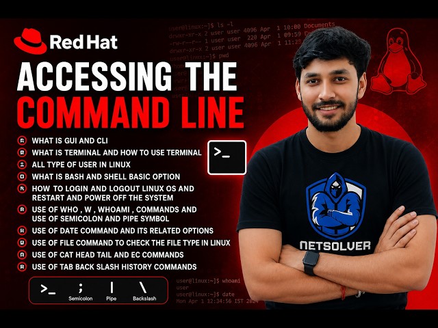 Red Hat Linux Full Course | Accessing the Command Line | GUI vs CLI | Terminal Basics for Beginners