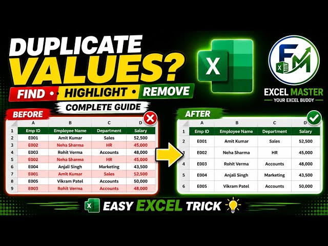 Duplicate Data in Excel? Find & Remove in 1 Click ⚡