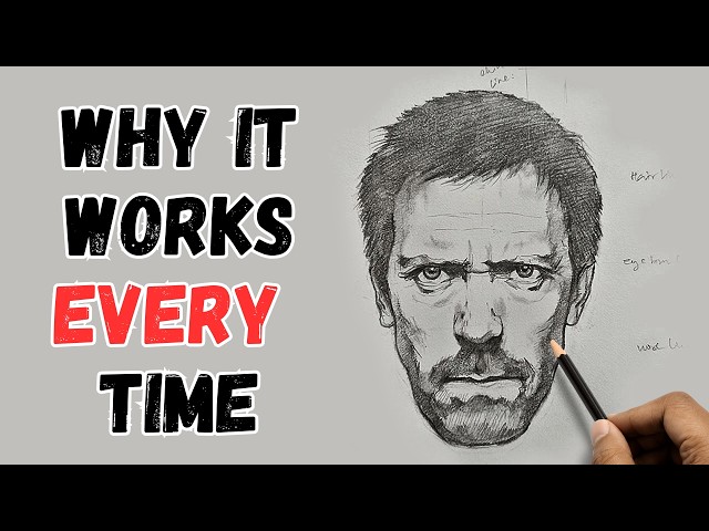 How to Draw a Realistic Portrait of Hugh Laurie | Step-by-Step Pencil Drawing Tutorial