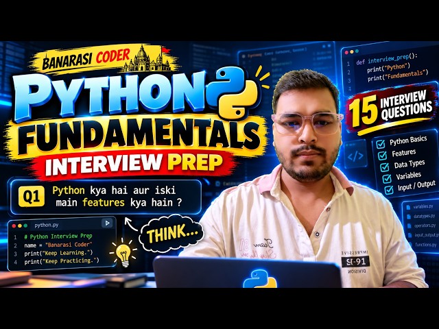 Python Interview 🔥15 Fundamental Questions & Answers with Explanation Part-1 | Python Interview Prep