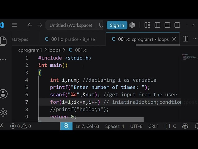 C program class 7 loops