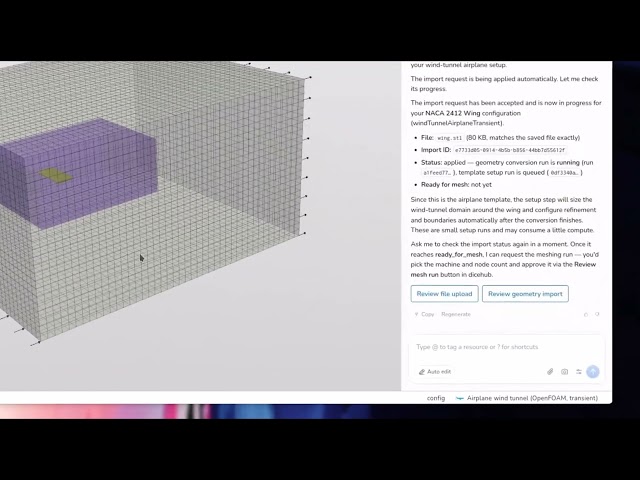 😯+💣=🤯 Accelerating Multiphysics Simulations in DICEHub with Agentic AI-Driven Templates