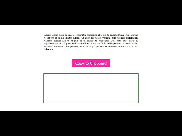 Click to Copy Text (Clipboard) Using only HTML, CSS and Vanilla JS
