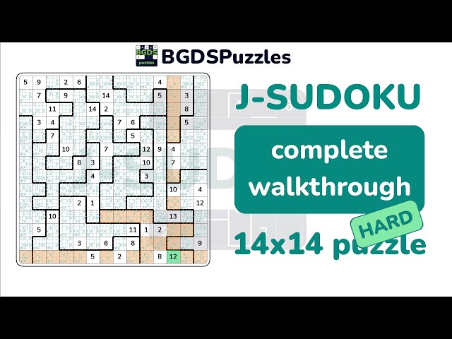 Jigsaw Sudoku 14x14 Complete Walkthrough | Hard Puzzle Solved Step by Step