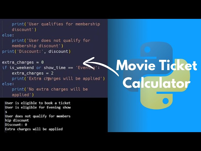 FreeCodeCamp Movie Ticket Calculator Project | Learning Python Day 13
