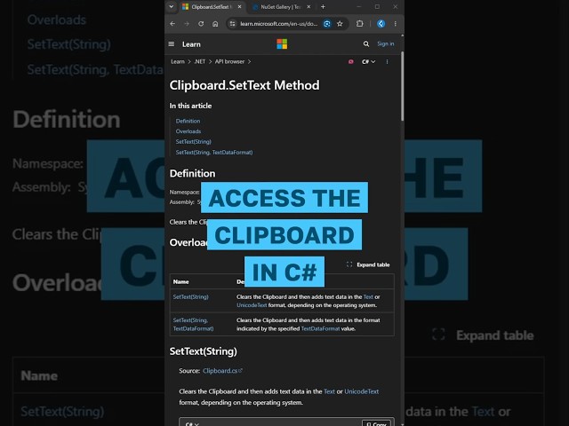 Copy & Paste in C# Without WinForms