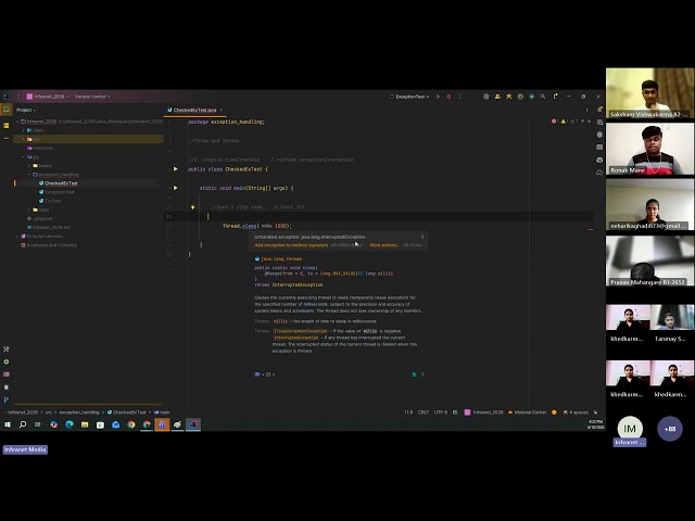 Java Exception Handling Part 2 | Try-Catch, Finally, Throw & Throws | Internship Program