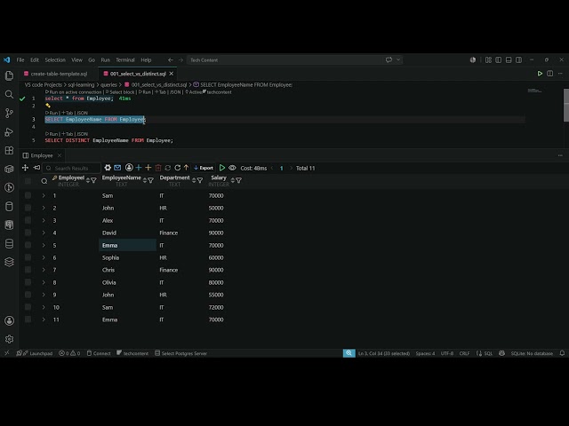 📘 Episode 1: SELECT vs DISTINCT | Stop Getting Duplicate Results! 🔥| SQL Interview Tips #coding #sql