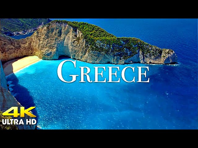 FLYING OVER GREECE (4K UHD) - Amazing Beautiful Nature Scenery with Relaxing Music for Stress Relief