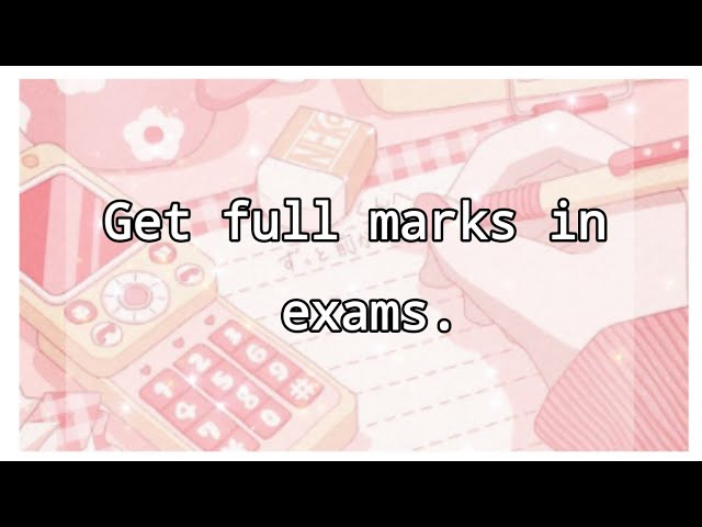 subliminal to get full marks since you didn't study