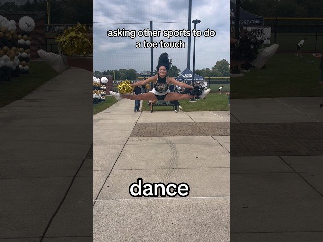 Different sports try toe touch