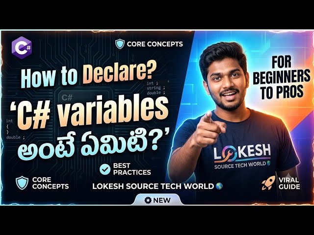 # Variables అంటే ఏమిటి? 🤔 | Complete C# Variables Tutorial in Telugu | DotNet Programming Guide 🚀