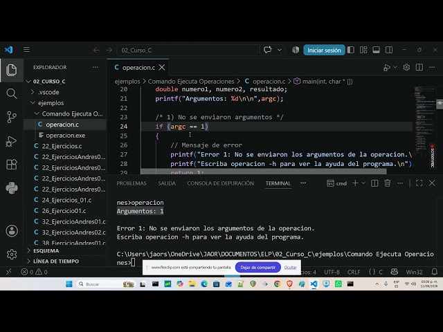 Programa comando para realizar operaciones Aritméticas desde la Terminal en Lenguaje C