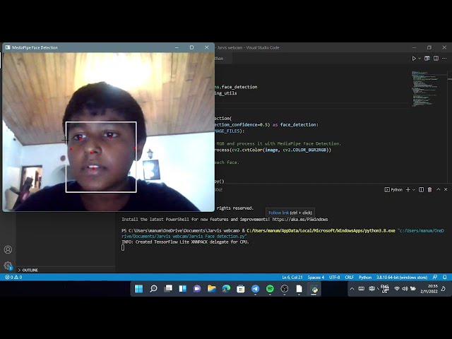 Making a Face Detection in| visual studio and python| My things T.U.V