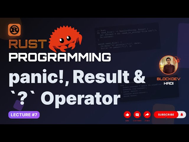 🦀 Master Rust Programming #7 | Error Handling: panic!, Result, ? Operator vs JavaScript try/catch 🚀